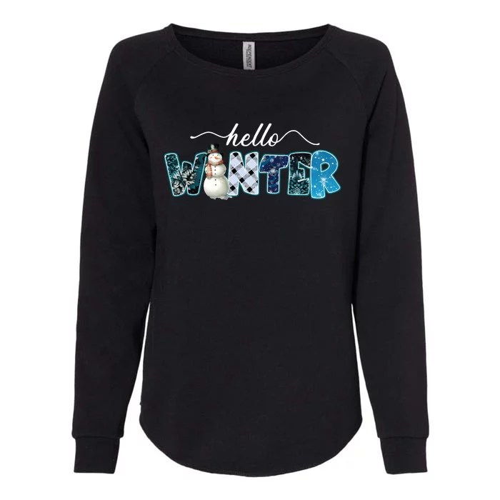 Hello Winter Finally Winter Season Christmas Womens California Wash Sweatshirt