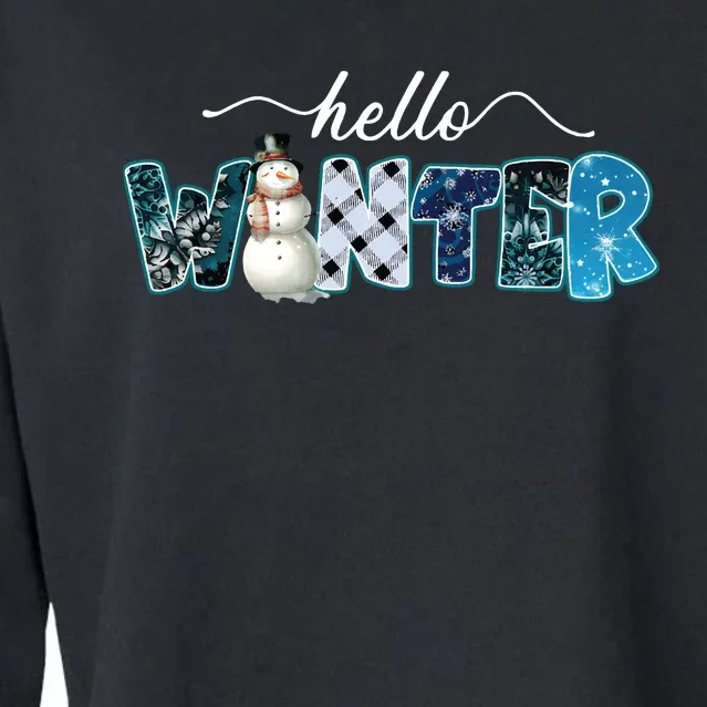 Hello Winter Finally Winter Season Christmas Cropped Pullover Crew