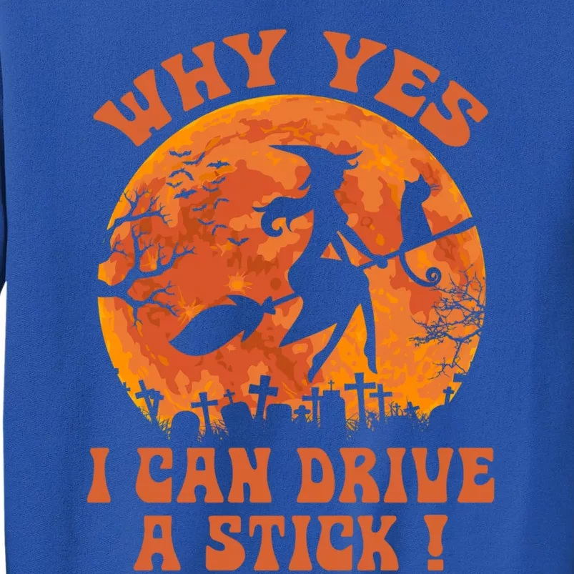 Halloween Witch Funny Gift Why Yes Actually I Can Drive A Stick Gift Tall Sweatshirt