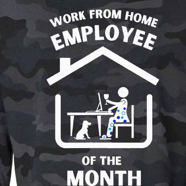 Her Work From Home Employee Of The Month Cropped Pullover Crew