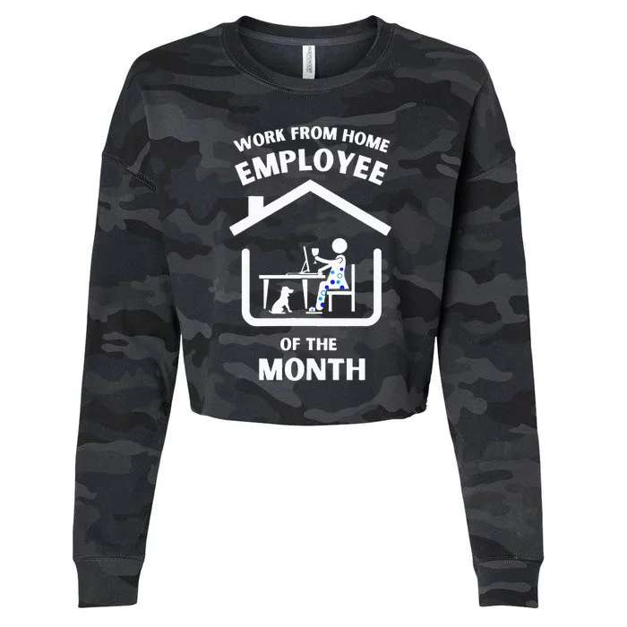 Her Work From Home Employee Of The Month Cropped Pullover Crew