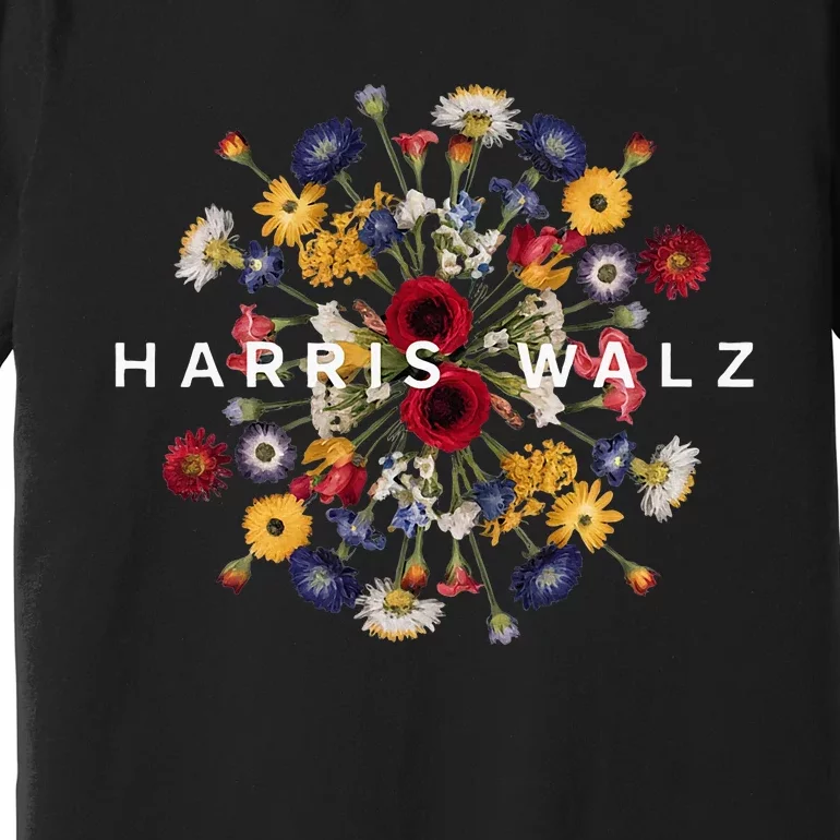 Harris Walz Flower Mandala Central Bloom Premium T-Shirt