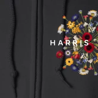 Harris Walz Flower Mandala Central Bloom Full Zip Hoodie