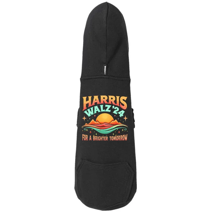 Harris Walz24 For A Brighter Tomorrow Kamala Harris 2024 Doggie 3-End Fleece Hoodie