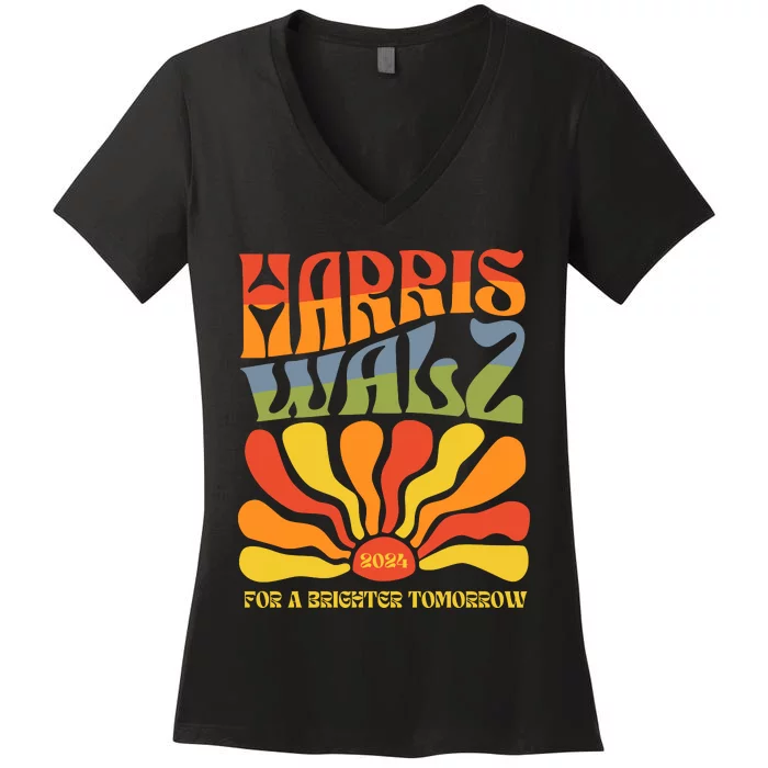 Harris Walz For A Brighter Tomorrow Kamala Harris Walz Women's V-Neck T-Shirt