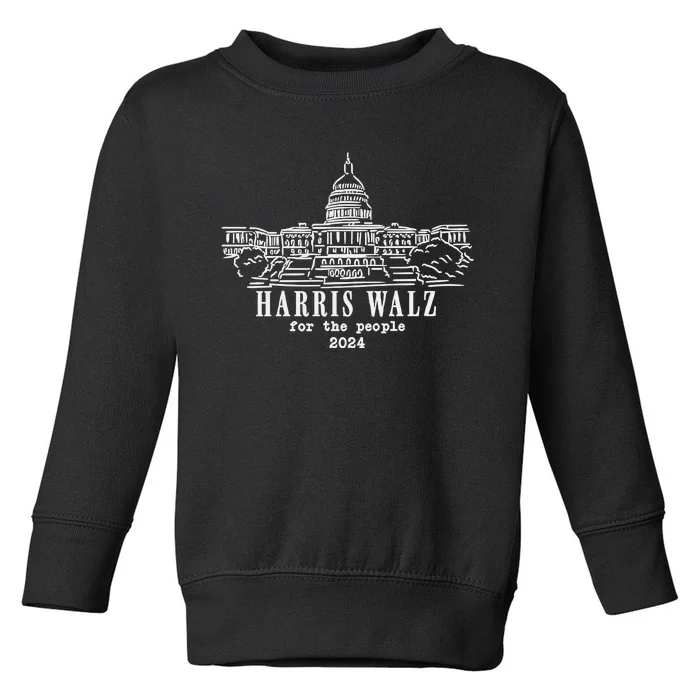 Harris Walz For The People 2024 Toddler Sweatshirt