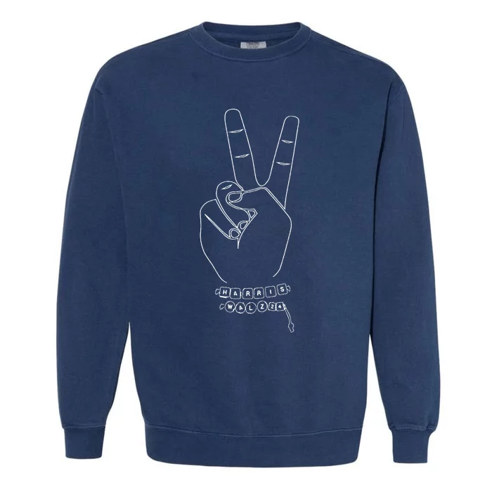 Harris Walz Friendship Bracelet Kamala Harris Peace 2024 Garment-Dyed Sweatshirt