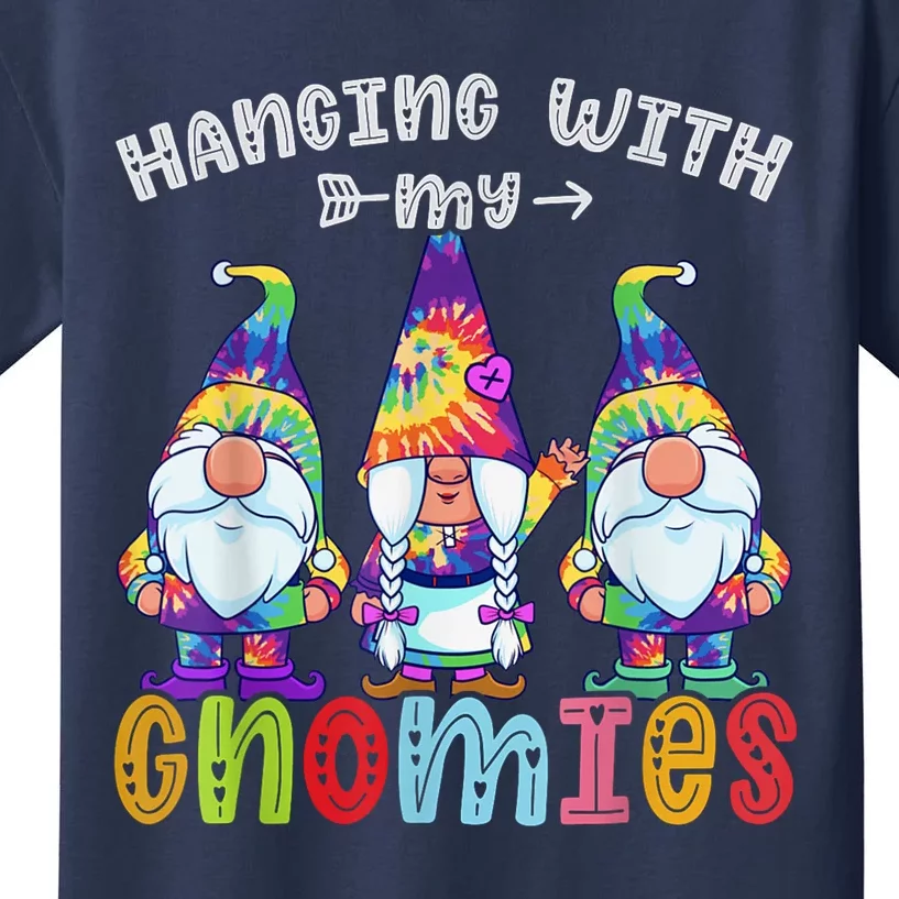 Hanging With Gnomies Gnome Merry Christmas Tie Dye Pajamas Kids T-Shirt