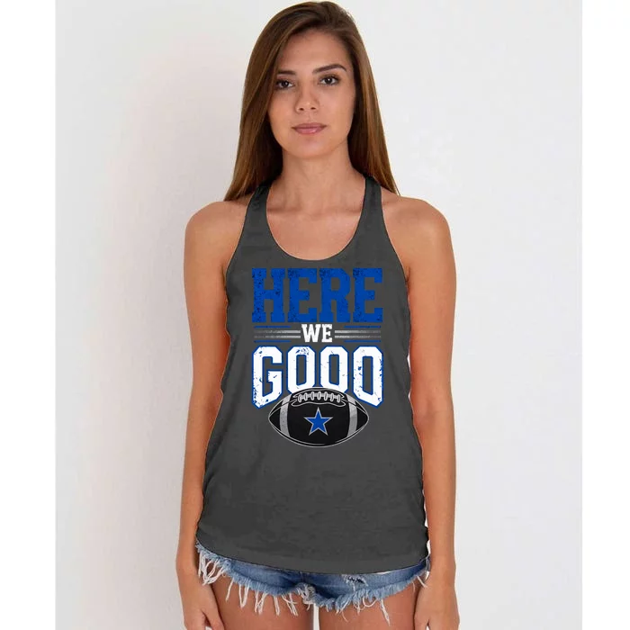 Here We Go Dallas Vintage Retro Women's Knotted Racerback Tank