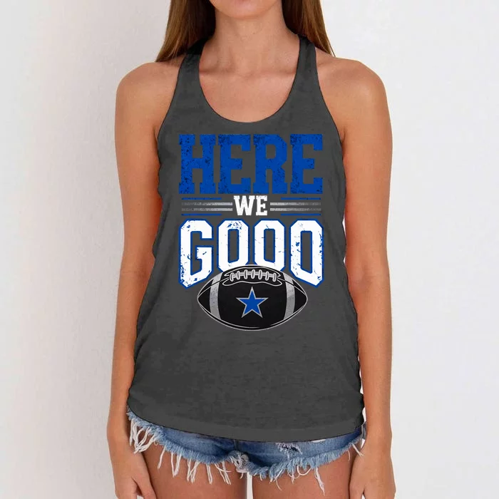 Here We Go Dallas Vintage Retro Women's Knotted Racerback Tank