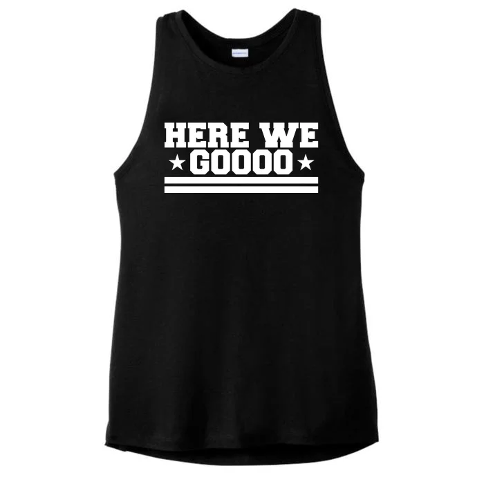 Here We Go Dallas Football Fan Ladies Tri-Blend Wicking Tank