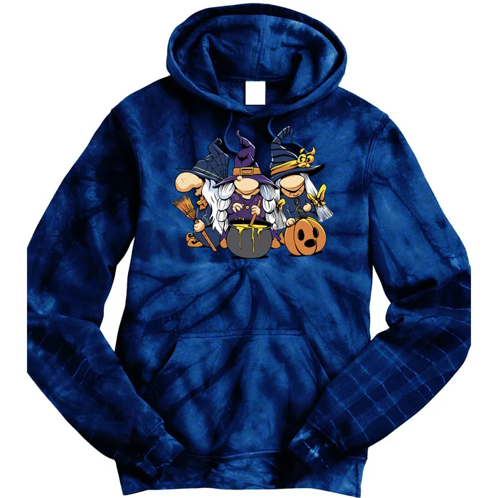 Halloween Witch Gnomes Tie Dye Hoodie