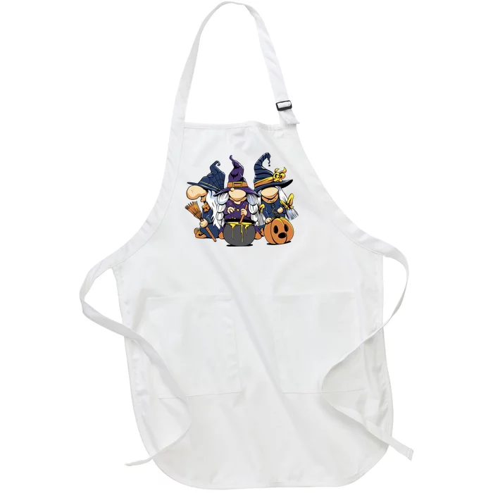 Halloween Witch Gnomes Full-Length Apron With Pocket