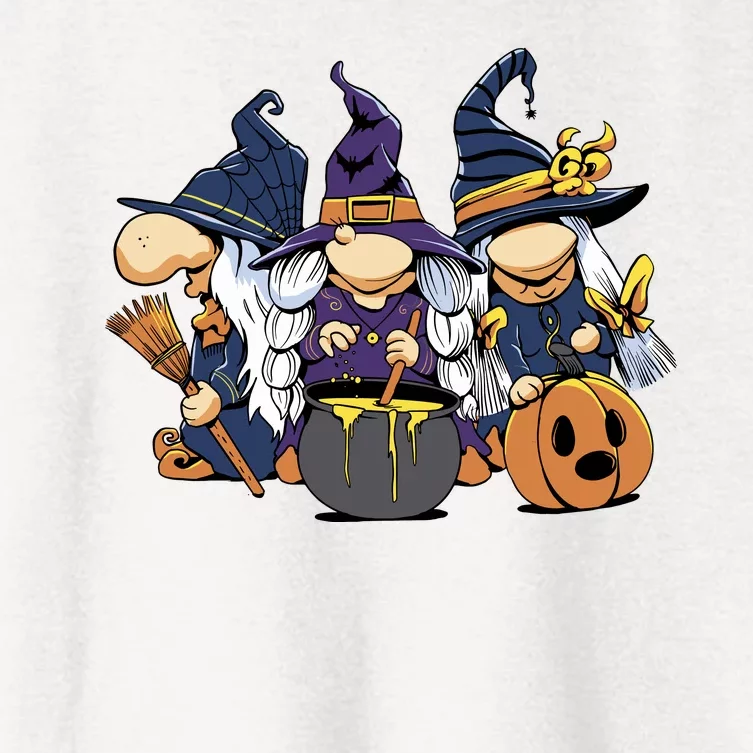 Halloween Witch Gnomes Women's Crop Top Tee