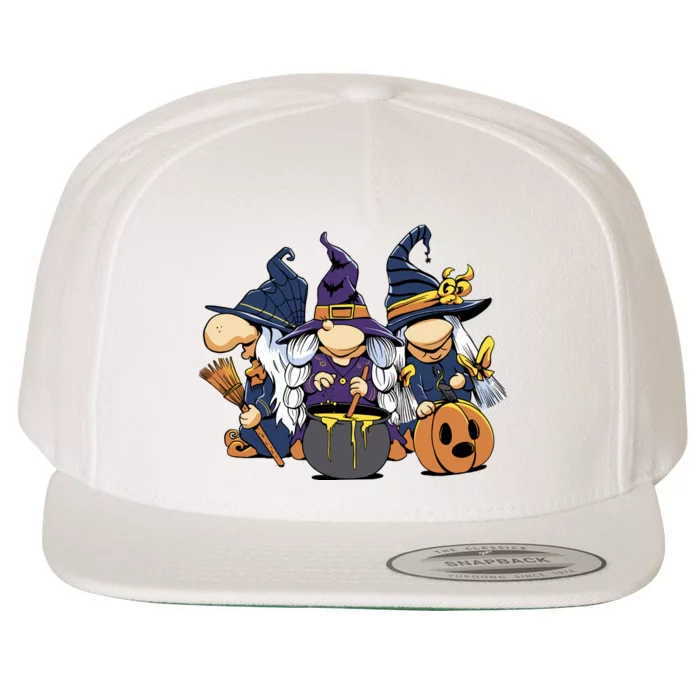 Halloween Witch Gnomes Wool Snapback Cap