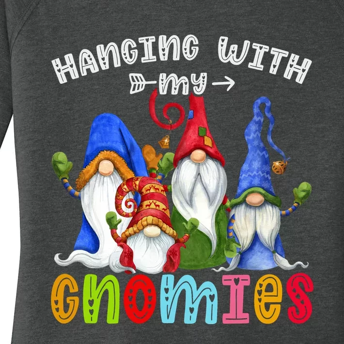 Hanging With Gnomies Gnome Merry Christmas Cute Gnomes Pajamas Women's Perfect Tri Tunic Long Sleeve Shirt