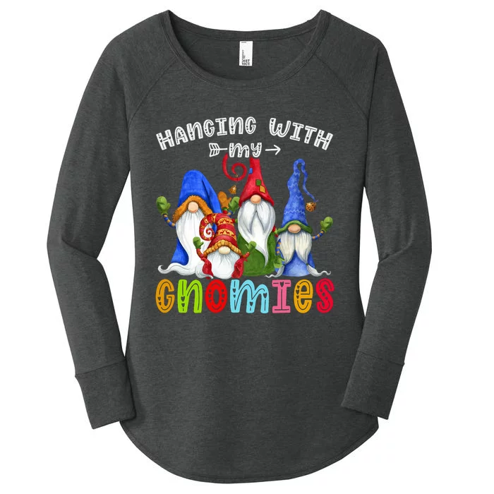 Hanging With Gnomies Gnome Merry Christmas Cute Gnomes Pajamas Women's Perfect Tri Tunic Long Sleeve Shirt