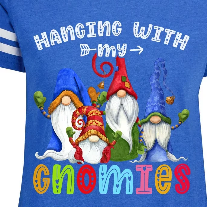 Hanging With Gnomies Gnome Merry Christmas Cute Gnomes Pajamas Enza Ladies Jersey Football T-Shirt