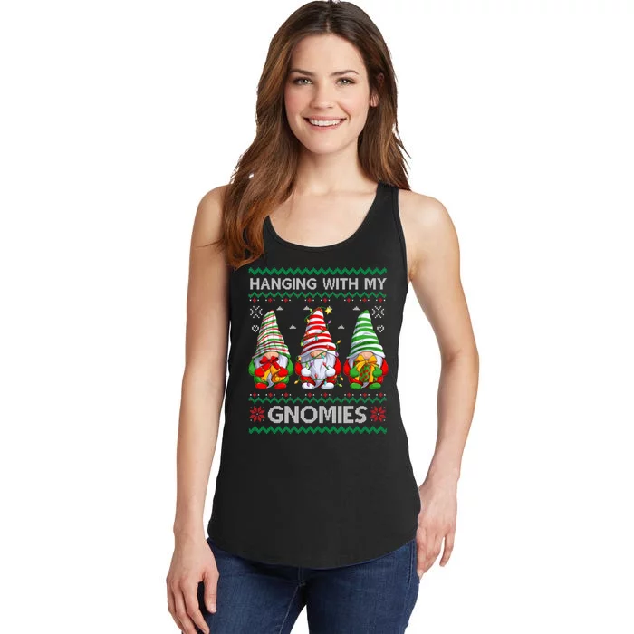 Hanging With Gnomies Ugly Gnomes Christmas Sweater Ladies Essential Tank