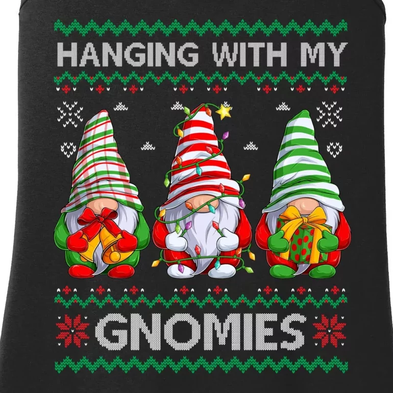 Hanging With Gnomies Ugly Gnomes Christmas Sweater Ladies Essential Tank