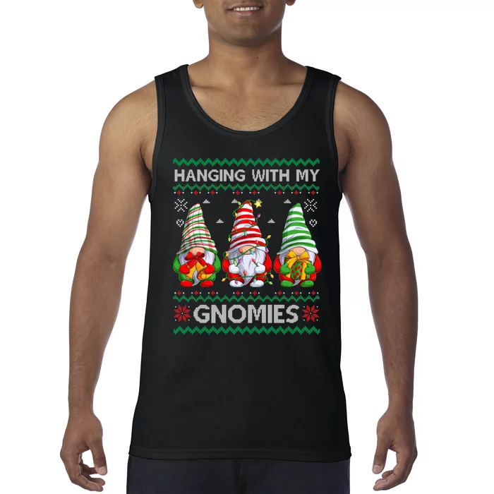 Hanging With Gnomies Ugly Gnomes Christmas Sweater Tank Top