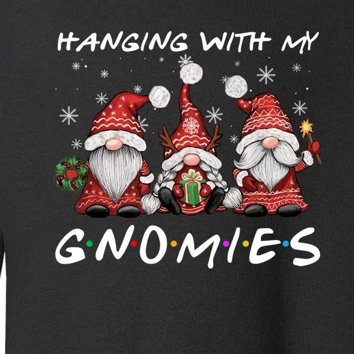 Hanging With Gnomies Christmas Gnomes Xmas Buffalo Plaid Red Toddler Sweatshirt