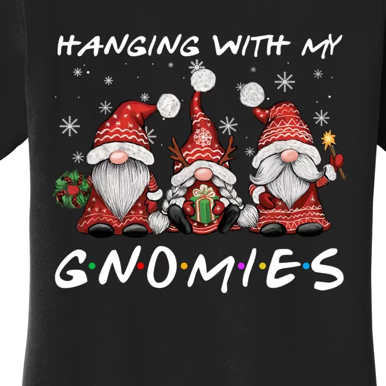 Hanging With Gnomies Christmas Gnomes Xmas Buffalo Plaid Red Women's T-Shirt