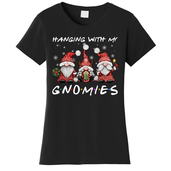 Hanging With Gnomies Christmas Gnomes Xmas Buffalo Plaid Red Women's T-Shirt