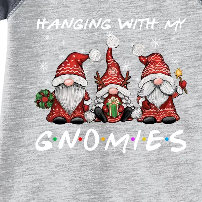 Hanging With Gnomies Christmas Gnomes Xmas Buffalo Plaid Red Infant Baby Jersey Bodysuit