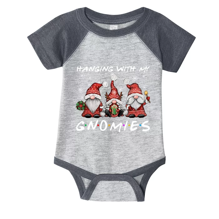 Hanging With Gnomies Christmas Gnomes Xmas Buffalo Plaid Red Infant Baby Jersey Bodysuit