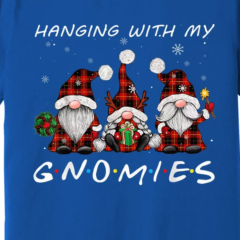 Hanging With Gnomies Gnome Christmas Xmas Buffalo Plaid Red Premium T-Shirt