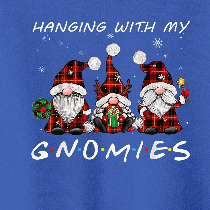 Hanging With Gnomies Gnome Christmas Xmas Buffalo Plaid Red Toddler T-Shirt