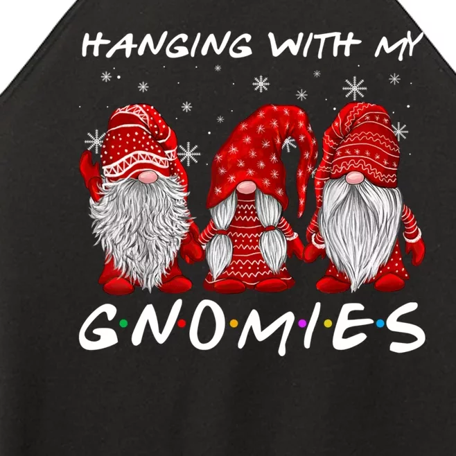 Hanging With Gnomies Christmas Gnomes Xmas Buffalo Plaid Red Women’s Perfect Tri Rocker Tank