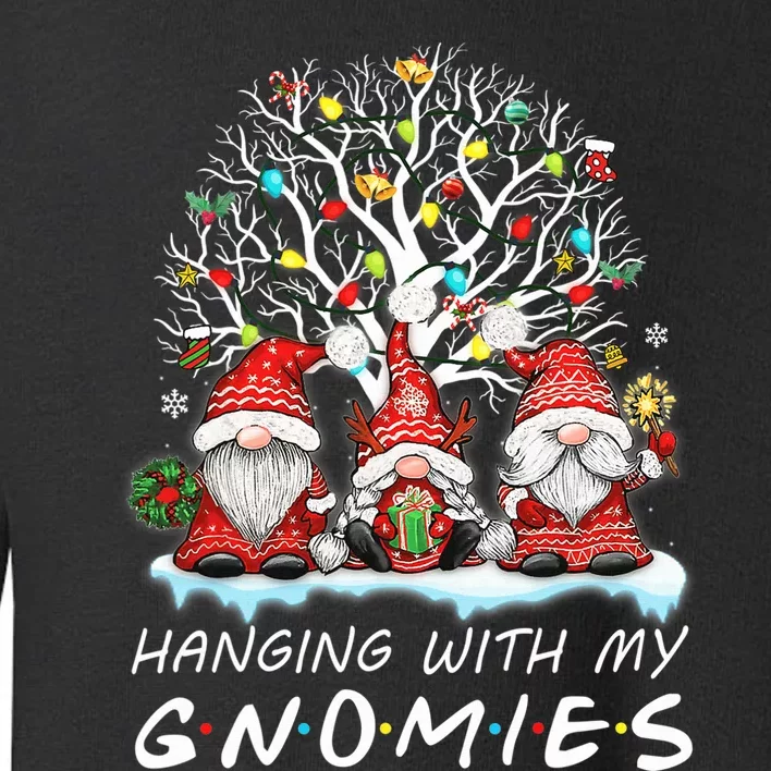 Hanging With Gnomies Gnome Christmas Xmas Lights Family Toddler Sweatshirt