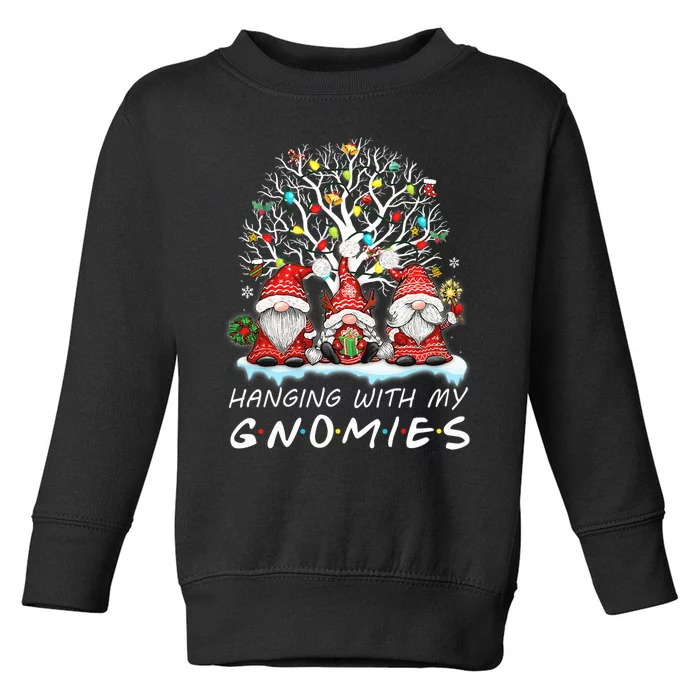 Hanging With Gnomies Gnome Christmas Xmas Lights Family Toddler Sweatshirt