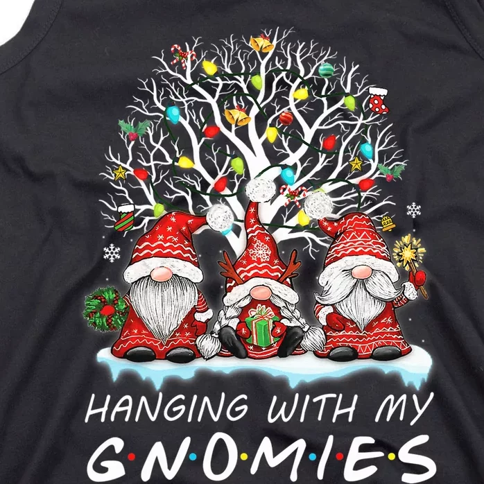 Hanging With Gnomies Gnome Christmas Xmas Lights Family Tank Top