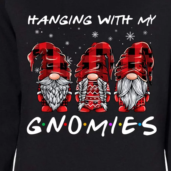 Hanging With Gnomies Christmas Gnomes Xmas Buffalo Plaid Red Womens California Wash Sweatshirt