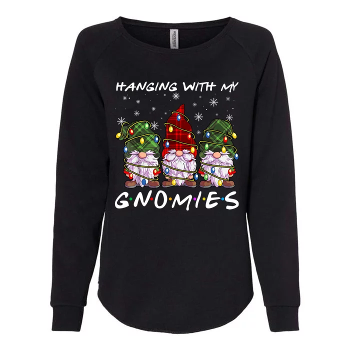 Hanging With Gnomies Christmas Gnomes Xmas Buffalo Plaid Red Womens California Wash Sweatshirt