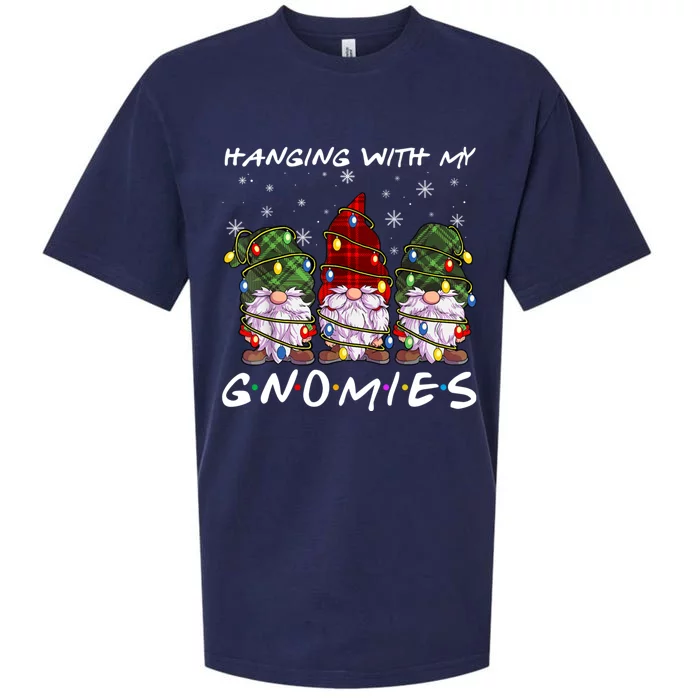 Hanging With Gnomies Christmas Gnomes Xmas Buffalo Plaid Red Sueded Cloud Jersey T-Shirt