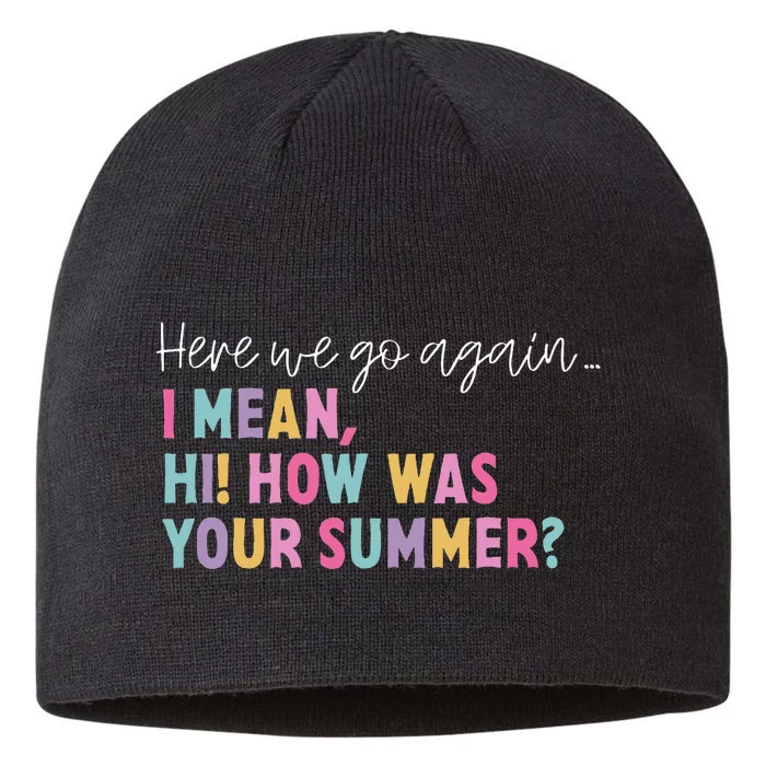 Here We Go Again I Mean Hi! How Was Your Summer Student 8 1/2in Sustainable Knit Beanie