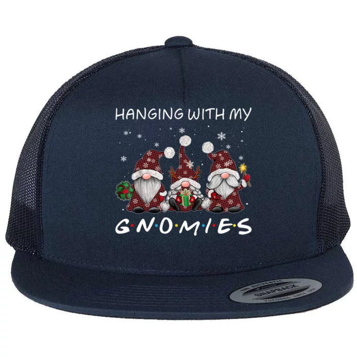 Hanging With Gnomies Gnome Christmas Xmas Pamajas Family Great Gift Flat Bill Trucker Hat