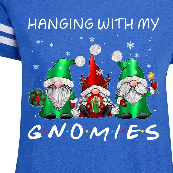 Hanging With Gnomies Gnome Christmas Xmas Pamajas Family Cool Gift Enza Ladies Jersey Football T-Shirt