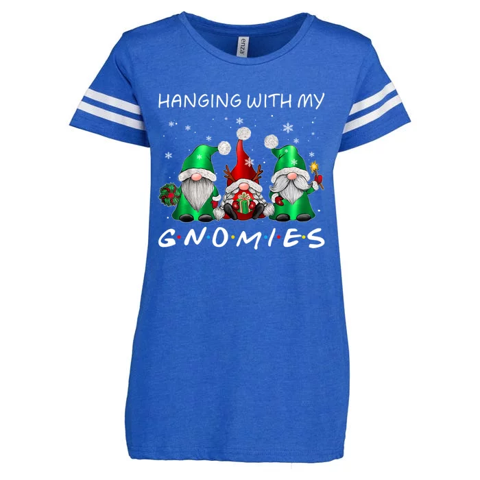 Hanging With Gnomies Gnome Christmas Xmas Pamajas Family Cool Gift Enza Ladies Jersey Football T-Shirt