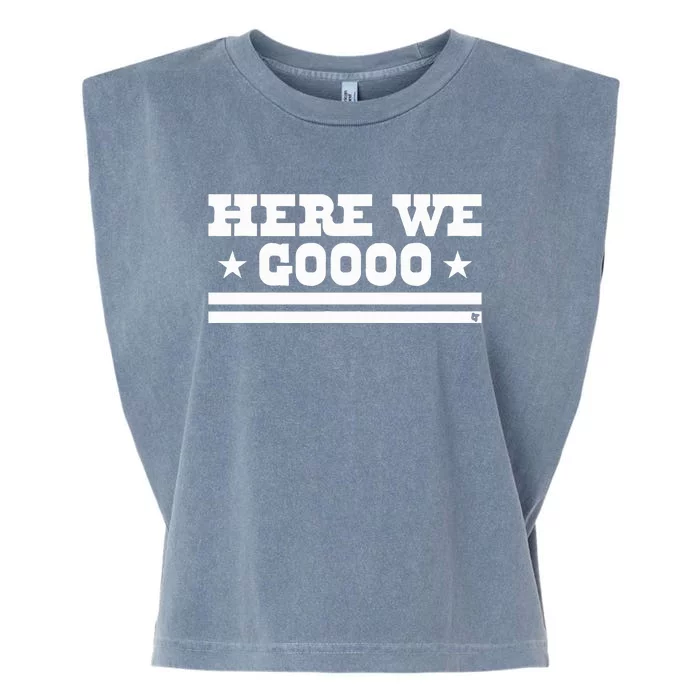 Here We Go Dallas Football Garment-Dyed Women's Muscle Tee