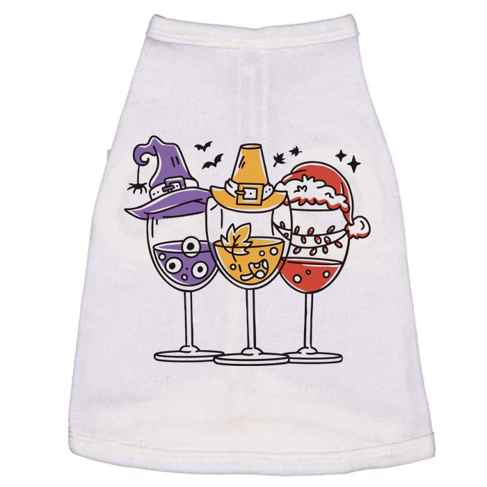 Holidays Wine Glasses Festive Doggie Tank