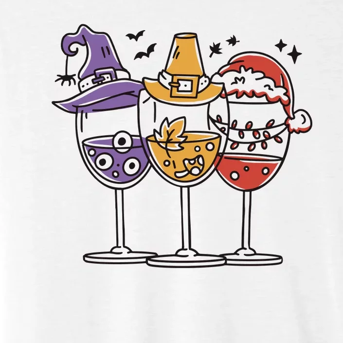 Holidays Wine Glasses Festive ChromaSoft Performance T-Shirt