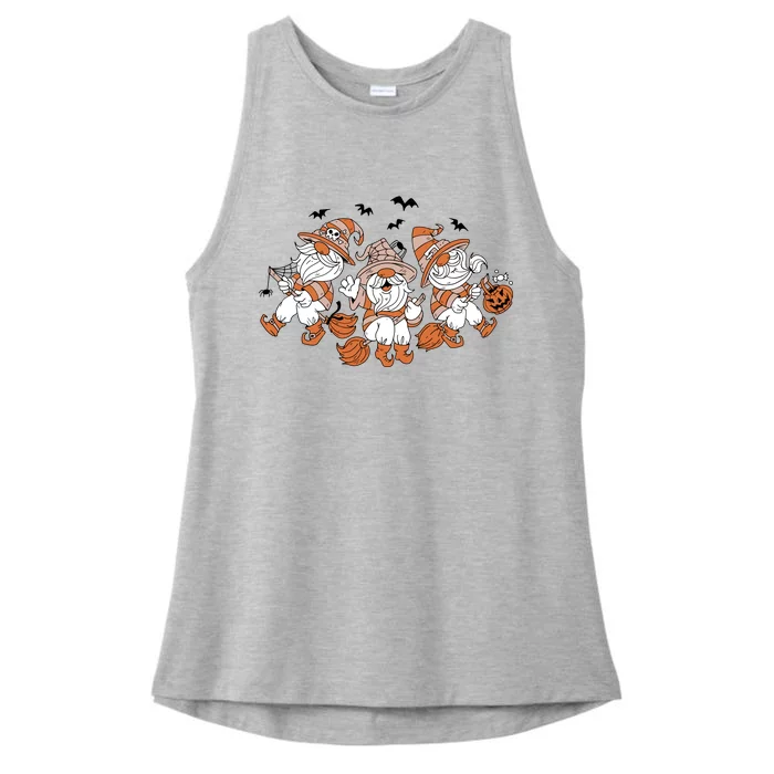 Halloween Witchy Gnomes Holiday Ladies Tri-Blend Wicking Tank