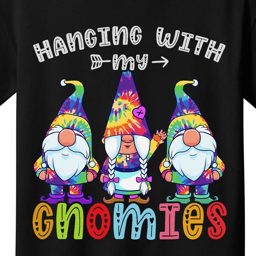 Hanging With Gnomies Gnome Merry Christmas Tie Dye Pajamas Kids T-Shirt