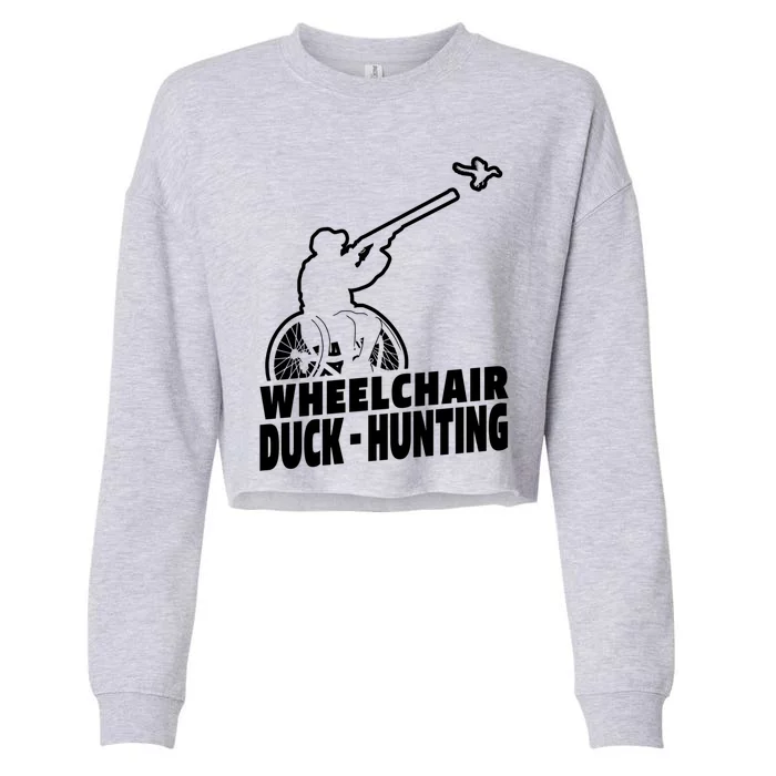 Hunter Wheelchair Geese Hunt Goose Duck Hunting Great Gift Cropped Pullover Crew