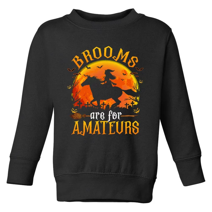 Horses Witch Halloween Funny Brooms Are For Amateurs Toddler Sweatshirt